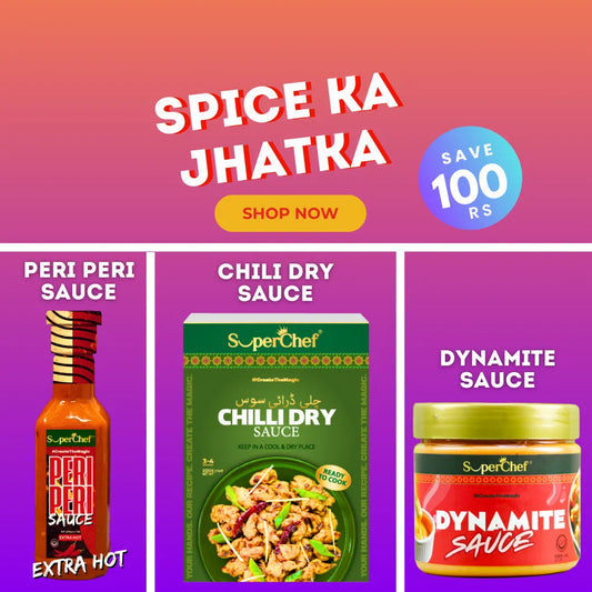 Spice ka Jhatka 3 In 1 Bundle | Chili Dry, Dynamite Sauce and Peri Peri Extra Hot