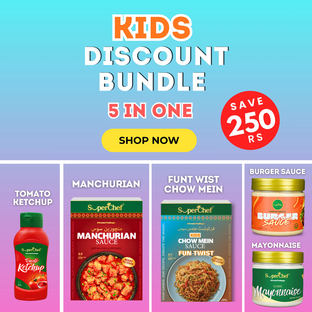 Kids Discount Bundle 5 in 1 Sauces Pack